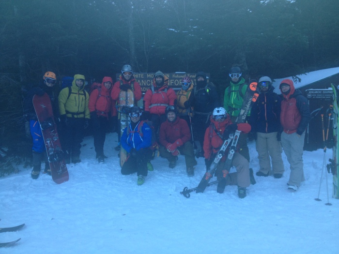 Group photo at HoJo's before skiing down the Sherbie...