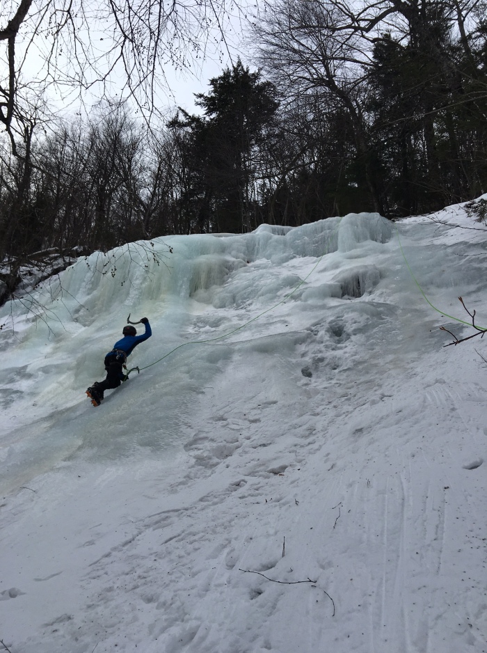 Ice Climbing Frankenstein Cliffs