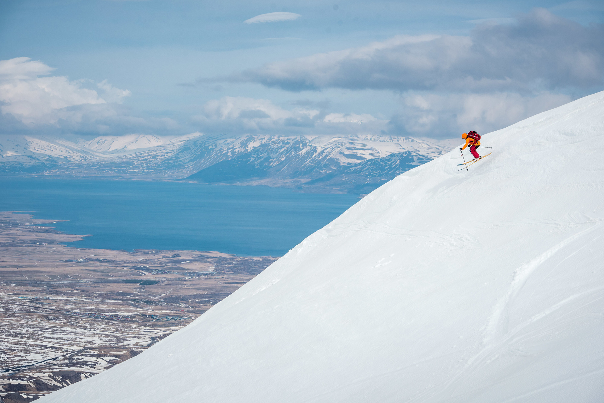 Backcountry skiing in Iceland